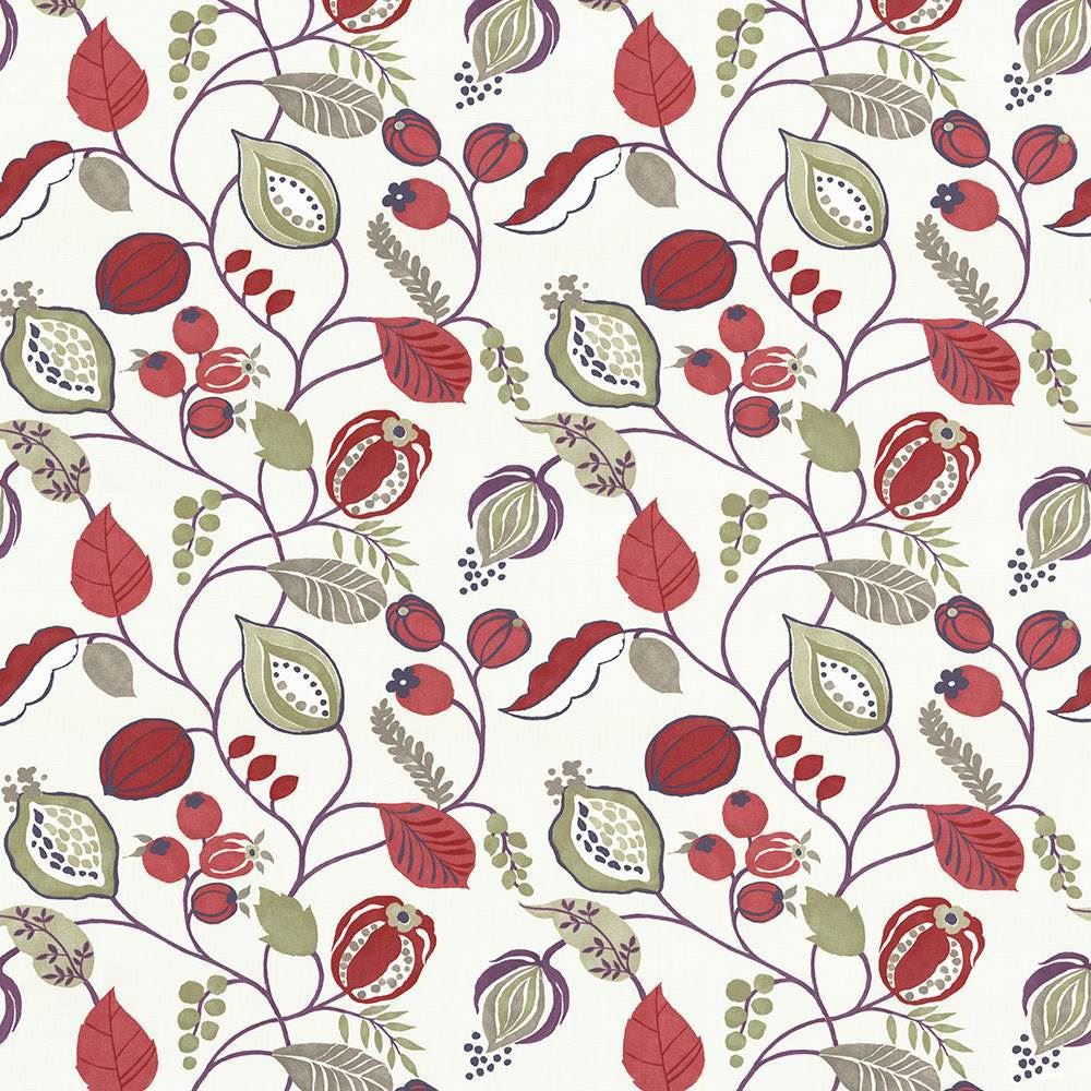 Gardens Edge Berry  by Kasmir Fabric 5075 100% Cotton  SPAIN  </p><p>Repeat: Horizontal: 27 2/8 inches and Vertical: 24 4/8 inches 54  - 55   - Fabric Carolina -