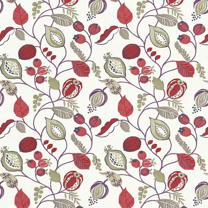 Gardens Edge Berry  by Kasmir Fabric 5075 100% Cotton  SPAIN  </p><p>Repeat: Horizontal: 27 2/8 inches and Vertical: 24 4/8 inches 54  - 55   - Fabric Carolina -