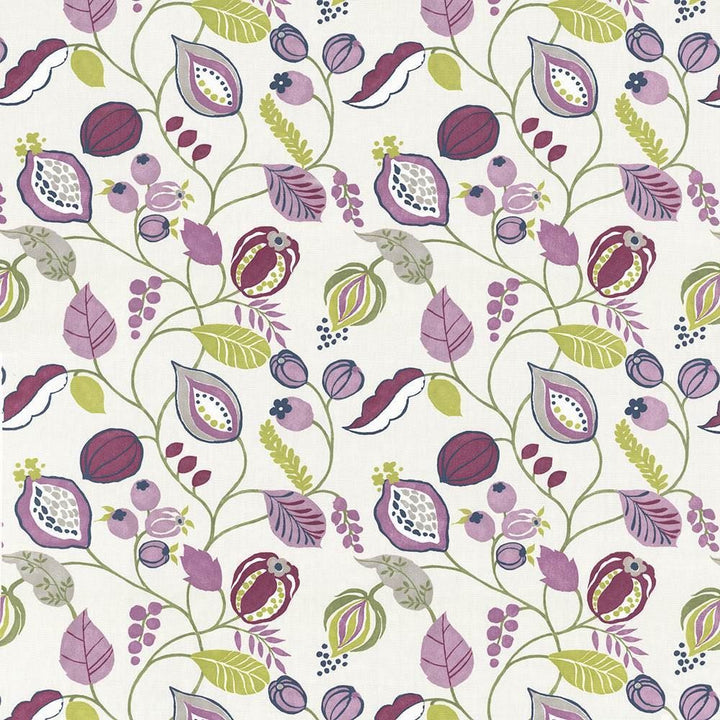 Gardens Edge Damson by Kasmir Fabric 5075 100% Cotton SPAIN Not Tested Horizontal: 27 2/8 inches and Vertical: 24 4/8 inches 54 - 55 - Fabric Carolina -