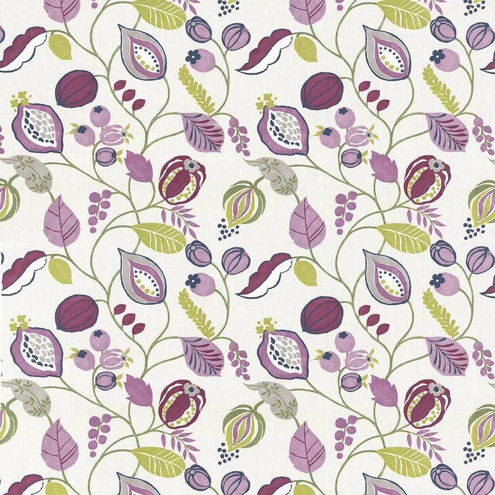 Gardens Edge Damson by Kasmir Fabric 5075 100% Cotton SPAIN Not Tested H: 27 2/8 inches, V:24 4/8 inches 54 - 55 - Fabric Carolina - Kasmir
