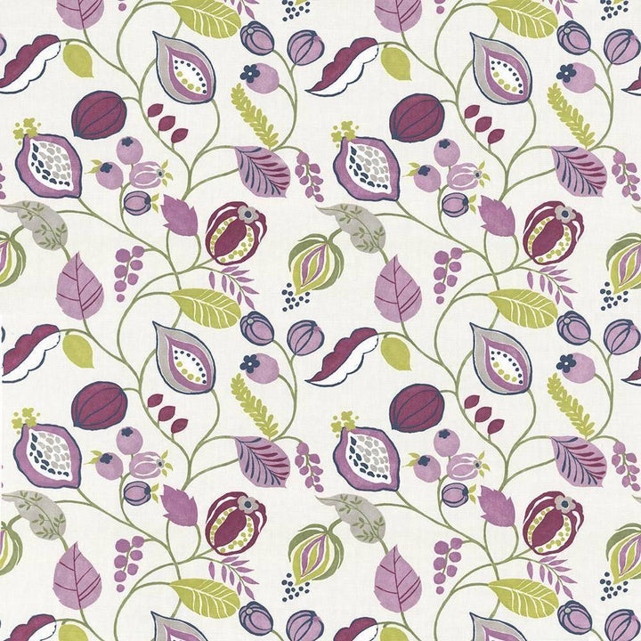 Gardens Edge Damson by Kasmir Fabric 5075 100% Cotton SPAIN Not Tested H: 27 2/8 inches, V:24 4/8 inches 54 - 55 - Fabric Carolina - Kasmir