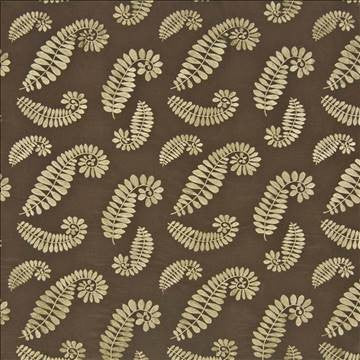 Garland Scroll Coffee Bean by Kasmir Fabric 1386 44% Rayon 30% Nylon 26% Polyester CHINA 12,000 Wyzenbeek Double Rubs H: 13 2/8 inches, V: 11 4/8 inches 54 - Fabric Carolina - Kasmir
