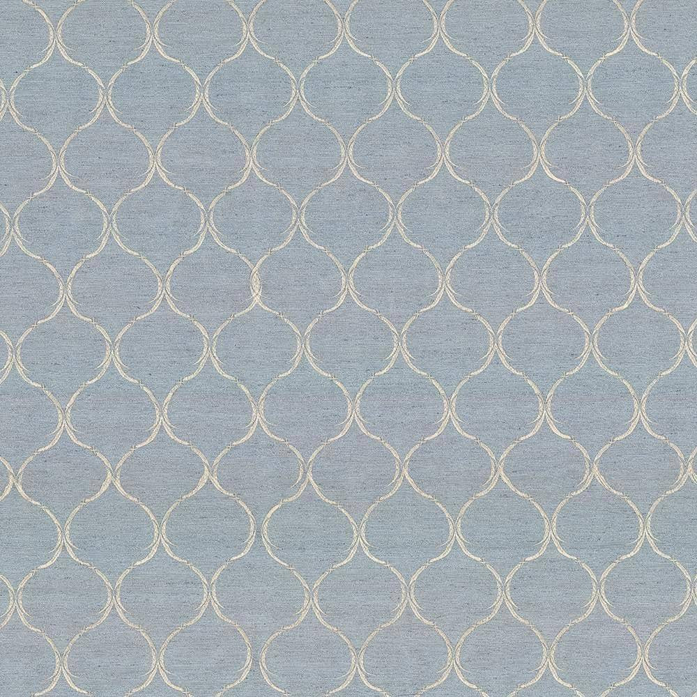 Gazebo Trellis Ice Blue by Kasmir Fabric 5072 100% Polyester Embroidery Contents 100% Polyester CHINA Not Tested H: 4 2/8 inches, V:5 6/8 inches 57 - 58 - Fabric Carolina - Kasmir