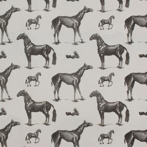 Horses Description Black And White by Gaston Y Daniela Fabric