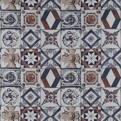 Trastevere Azul/Tabaco by Gaston Y Daniela Fabric