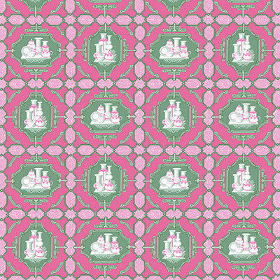 Porcelanas Rosa/Verde by Gaston Y Daniela Fabric