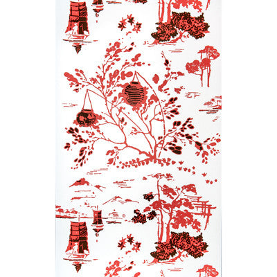 Villa Erba Coral/Choc by Gaston Y Daniela Wallcovering
