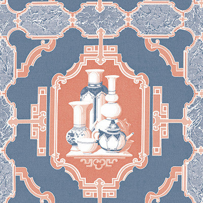 Porcelanas Azul/Rojo by Gaston Y Daniela Wallcovering