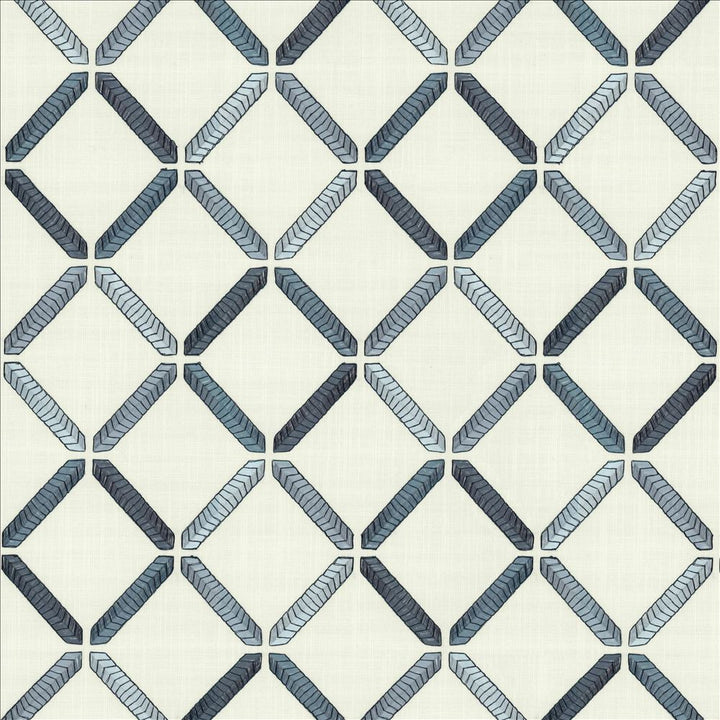 Geo Ribbon Marine by Kasmir Fabric 5156 73% Cotton 27% Polyester INDIA 30,000 Wyzenbeek Double Rubs Horizontal: 9 inches and Vertical: 9 3/8 inches 54 - Fabric Carolina -