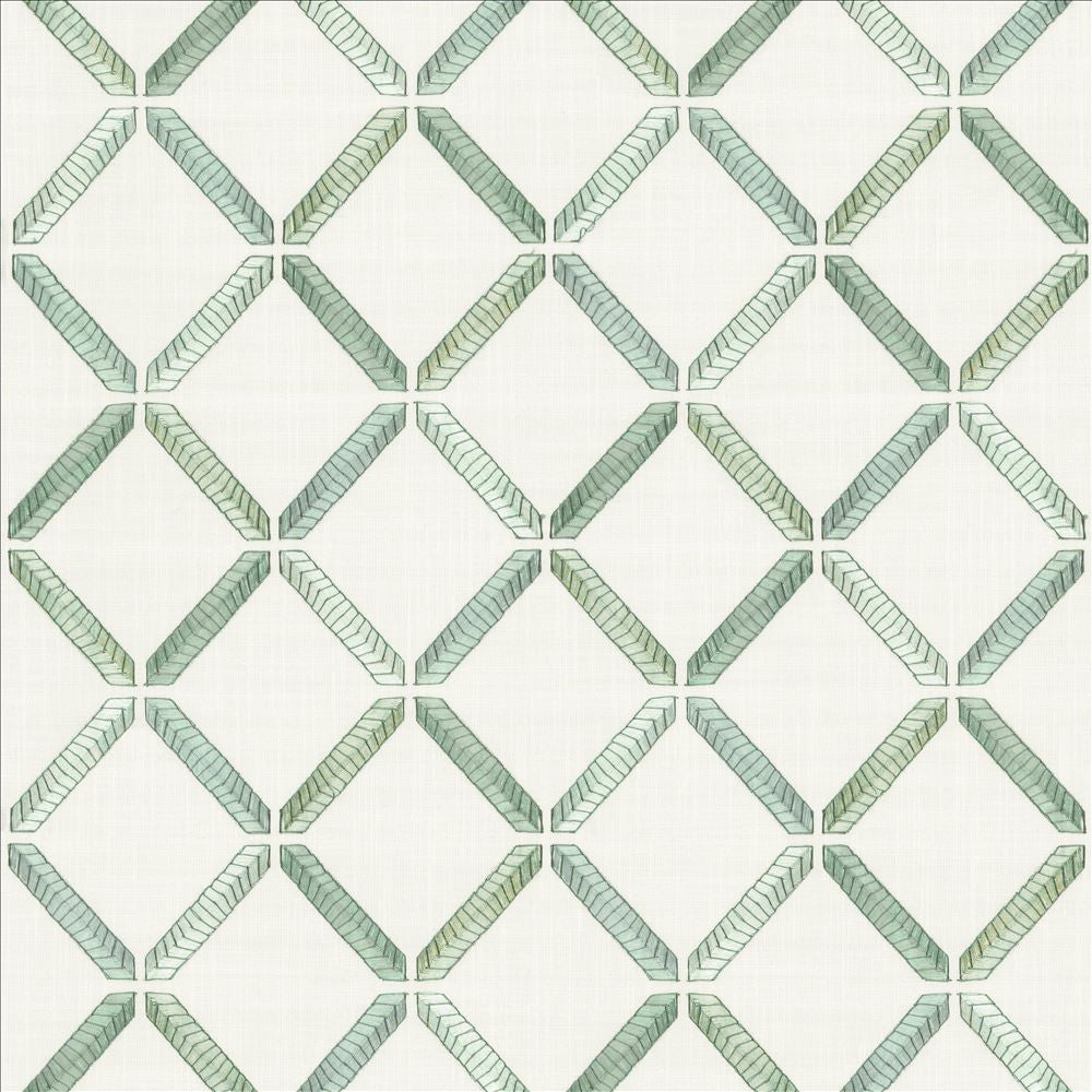 Geo Ribbon Mermaid  by Kasmir Fabric See sample 73% Cotton
27% Polyester
 INDIA 30,000 Wyzenbeek Double Rubs </p><p>Repeat: Horizontal: 9 inches and Vertical: 9 3/8 inches 54  - Fabric Carolina -