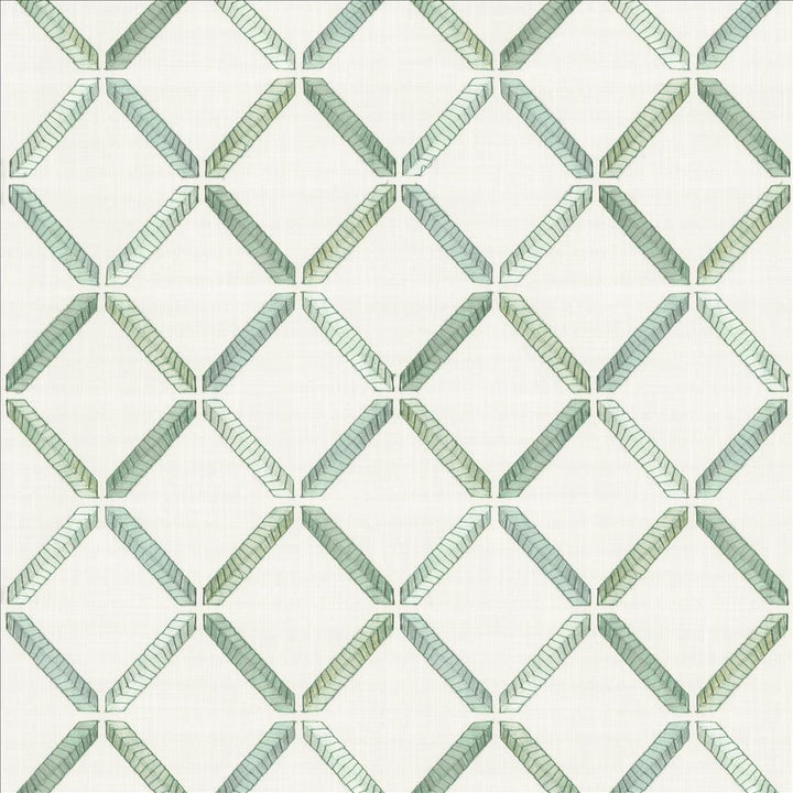 Geo Ribbon Mermaid by Kasmir Fabric 5156 73% Cotton
27% Polyester
 INDIA 30,000 Wyzenbeek Double Rubs </p><p>Repeat: Horizontal: 9 inches and Vertical: 9 3/8 inches 54 - Fabric Carolina -