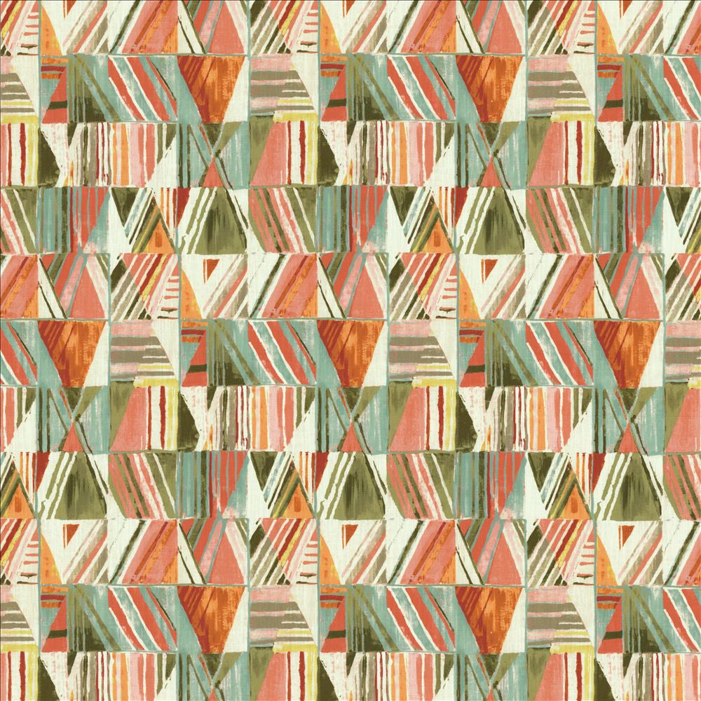 Geometric Coral Isle by Kasmir Fabric 1452 100% Cotton
 SOUTH KOREA </p><p>Repeat: Horizontal: 13 4/8 inches and Vertical: 26 4/8 inches 54 - Fabric Carolina -