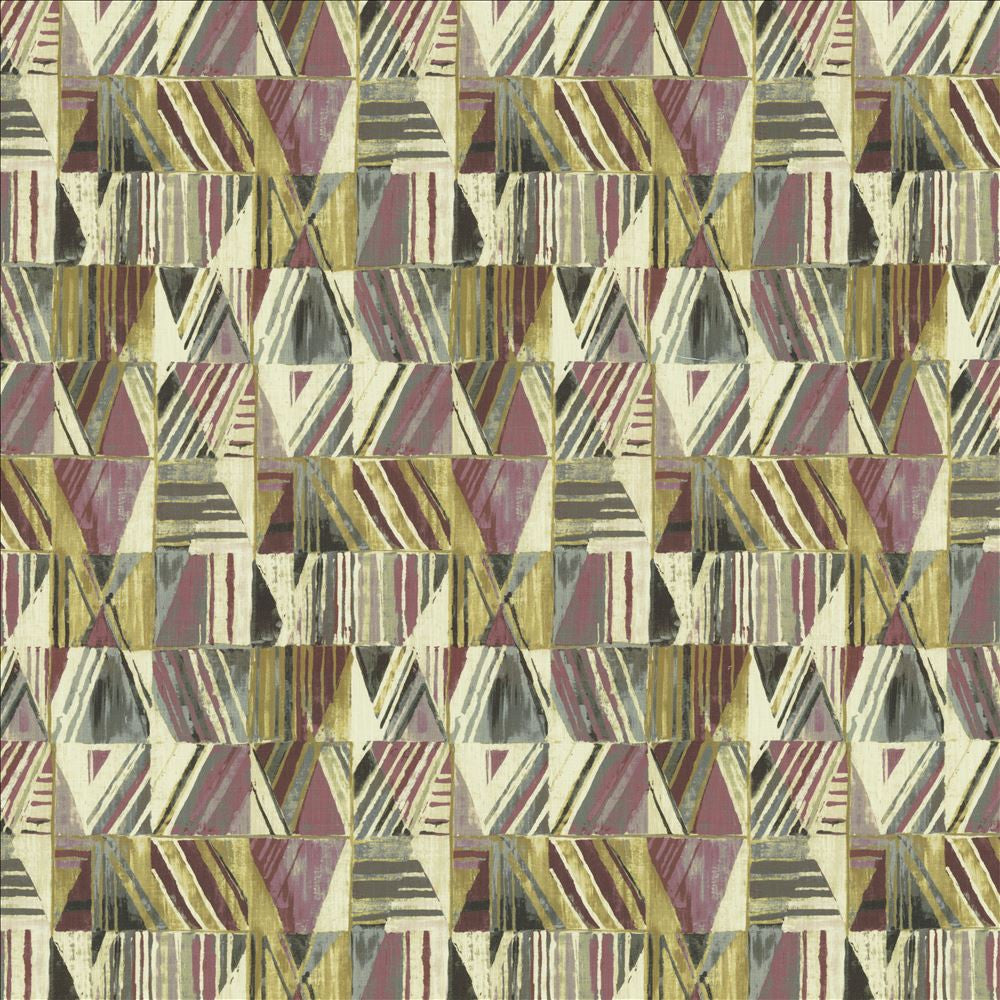 Geometric Plum Berry by Kasmir Fabric 1452 100% Cotton
 SOUTH KOREA </p><p>Repeat: Horizontal: 13 4/8 inches and Vertical: 26 4/8 inches 54 - Fabric Carolina -
