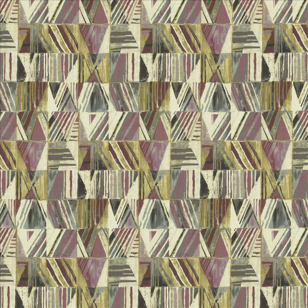 Geometric Plum Berry  by Kasmir Fabric See sample 100% Cotton
 SOUTH KOREA 30,000 Wyzenbeek Double Rubs </p><p>Repeat: Horizontal: 13 4/8 inches and Vertical: 26 4/8 inches 54  - Fabric Carolina -