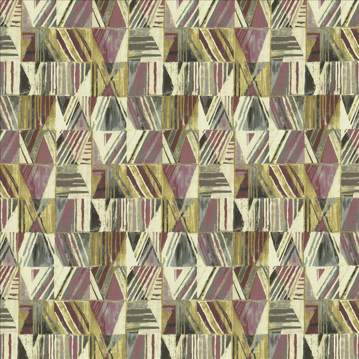 Geometric Plum Berry by Kasmir Fabric 1452 100% Cotton
 SOUTH KOREA </p><p>Repeat: Horizontal: 13 4/8 inches and Vertical: 26 4/8 inches 54 - Fabric Carolina -