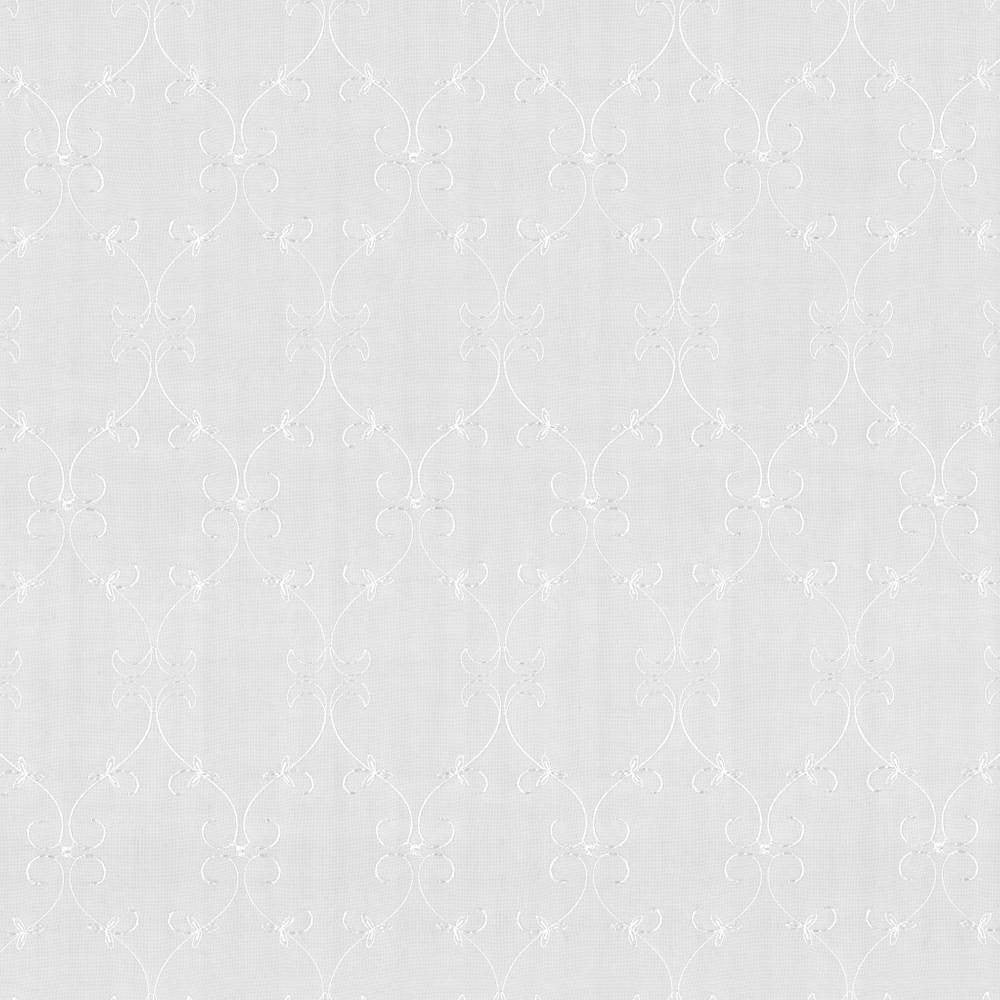 Gidget Scroll White by Kasmir Fabric 5012 100% Polyester TURKEY Not Tested H: 3 2/8 inches, V:6 2/8 inches 51 - 59 - Fabric Carolina - Kasmir