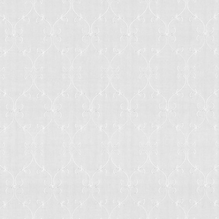 Gidget Scroll White by Kasmir Fabric 5012 100% Polyester TURKEY Not Tested H: 3 2/8 inches, V:6 2/8 inches 51 - 59 - Fabric Carolina - Kasmir