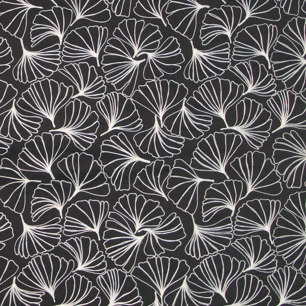 Ginkgo Garden Domino  by Kasmir Fabric See sample 80% Polyester
20% Viscose
 INDIA Not Tested </p><p>Repeat: Horizontal: 17 6/8 inches and Vertical: 17 inches 53  - Fabric Carolina -