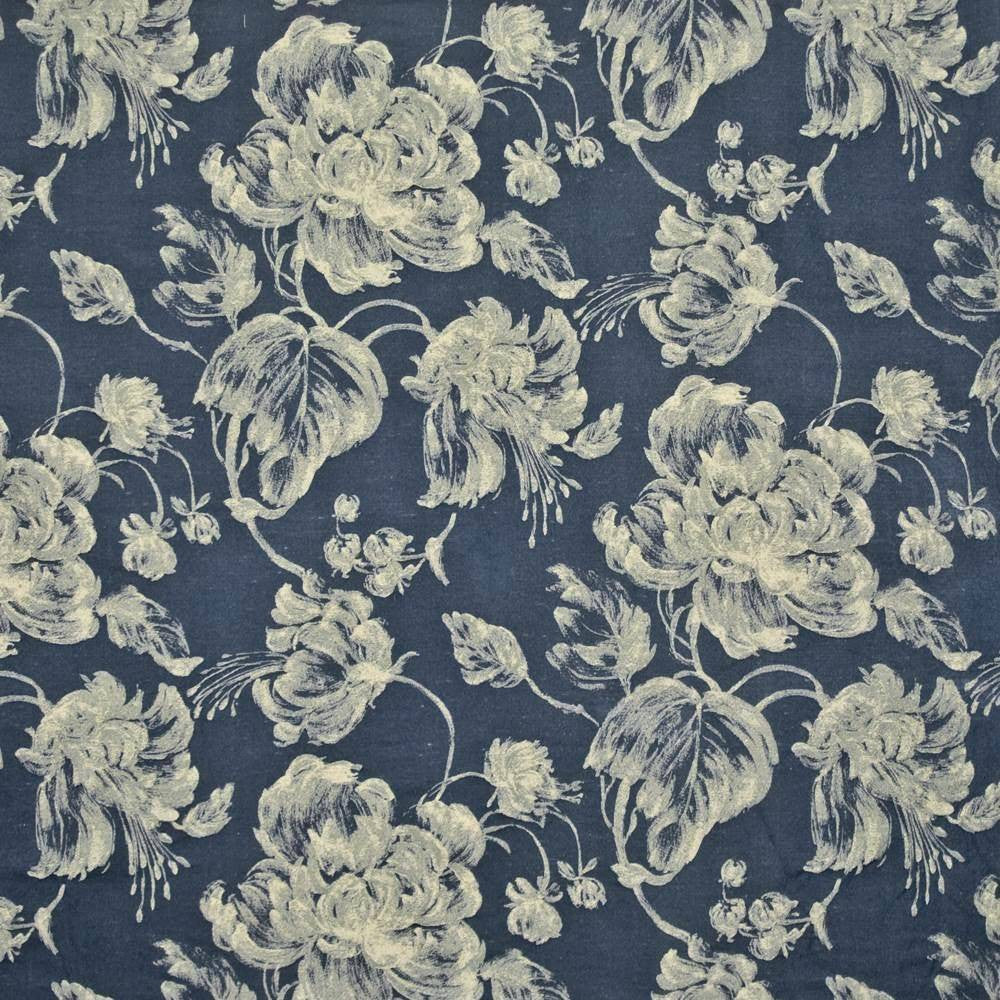 Giverny Twilight by Kasmir Fabric 1385 67% Polyester 33% Viscose ITALY 7,000 Martindale Cycles H: 27 7/8 inches, V:29 3/8 inches 54 - 55 - Fabric Carolina - Kasmir