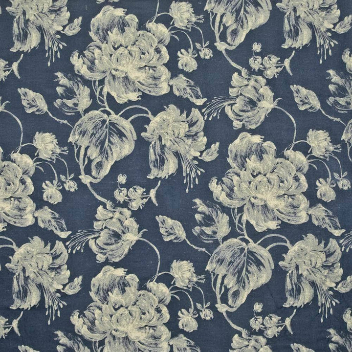 Giverny Twilight by Kasmir Fabric 1385 67% Polyester 33% Viscose ITALY 7,000 Martindale Cycles H: 27 7/8 inches, V:29 3/8 inches 54 - 55 - Fabric Carolina - Kasmir