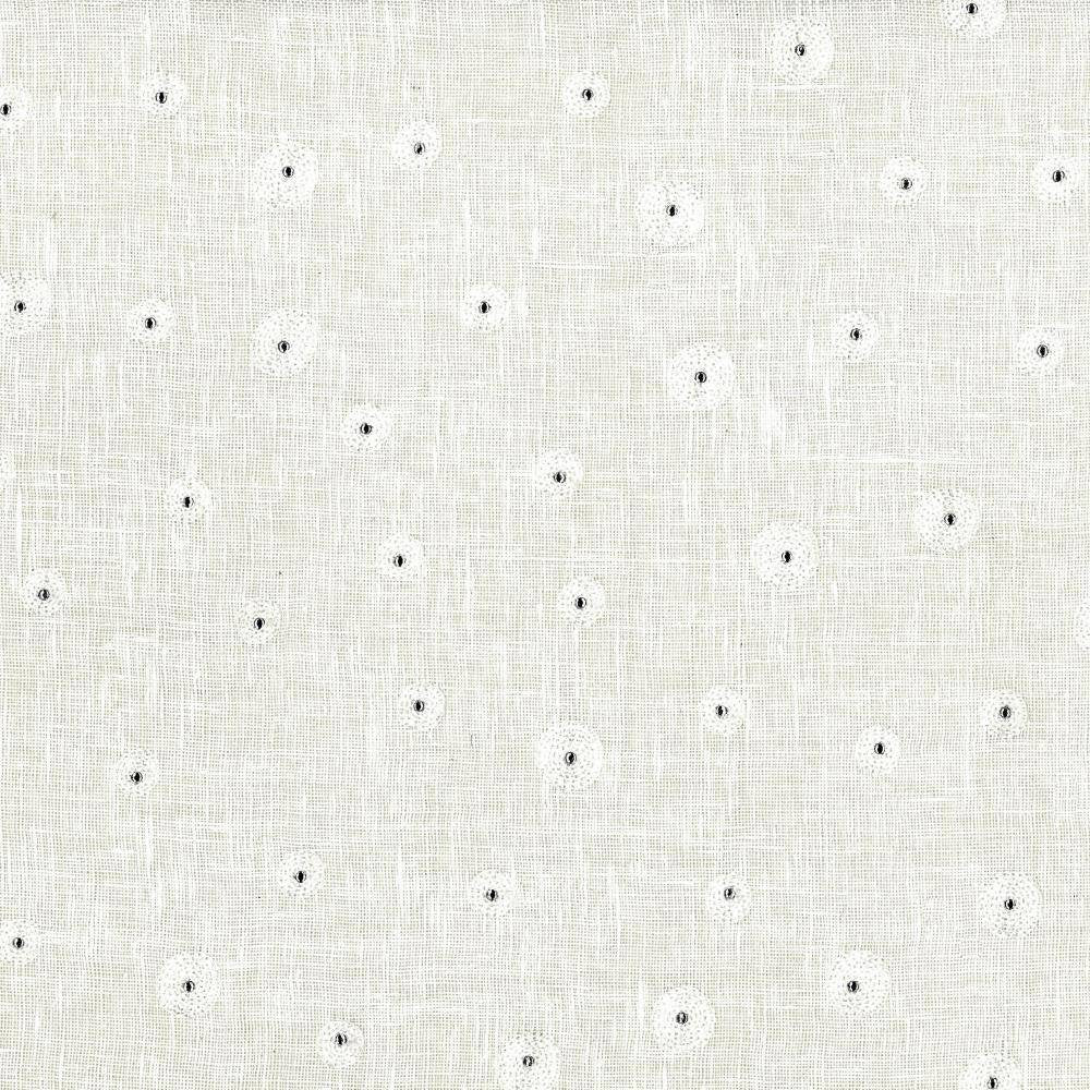 Glitz Eggshell by Kasmir Fabric 1443 100% Linen Embroidery Contents 100% Viscose CHINA Not Tested H: 10 6/8 inches, V:11 6/8 inches 57 - Fabric Carolina - Kasmir