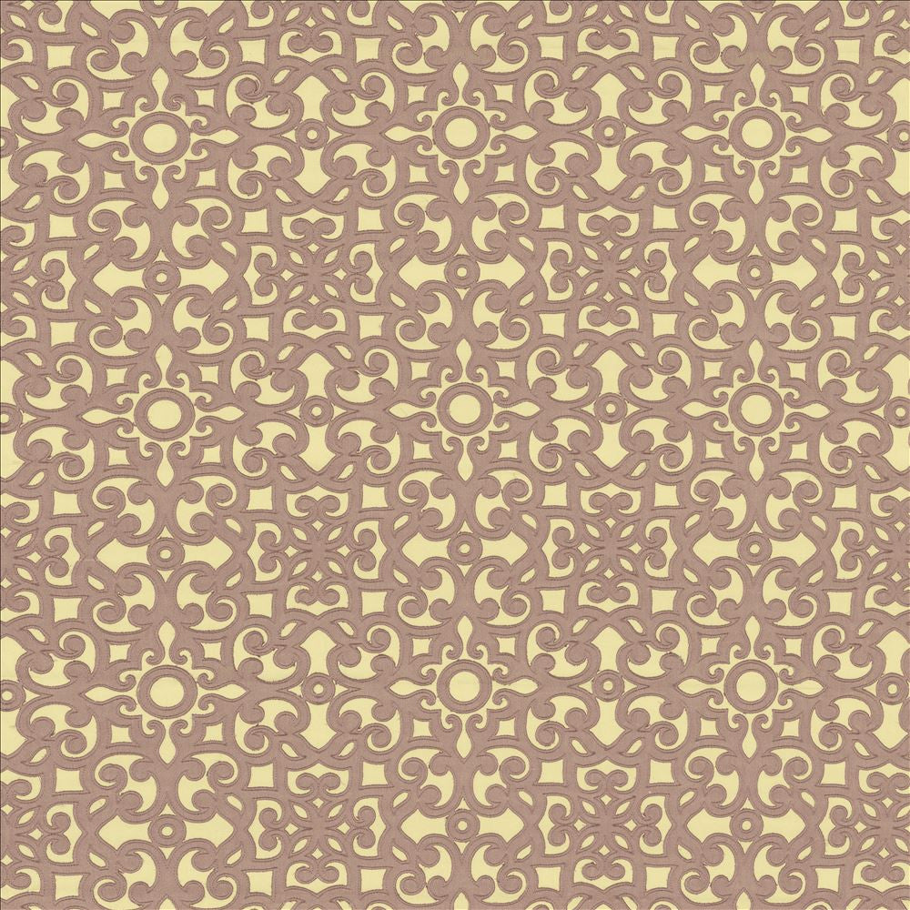 Glory Days Mauve by Kasmir Fabric 5146 52% Cotton
48% Polyester
 INDIA </p><p>Repeat: Horizontal: 8 6/8 inches and Vertical: 10 inches 51 - Fabric Carolina -