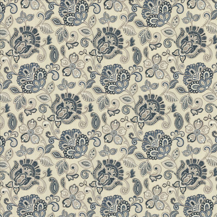 Go For Baroque Blue by Kasmir Fabric 1474 100% Polyester
 INDIA </p><p>Repeat: Horizontal: 13 4/8 inches and Vertical: 21 inches 54 - Fabric Carolina -