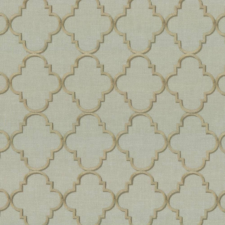 Goodean Mineral by Kasmir Fabric 1441 100% Polyester Embroidery Contents 100% Rayon INDIA 30,000 Wyzenbeek Double Rubs H: 4 inches, V:4 4/8 inches 54 - 55 - Fabric Carolina - Kasmir
