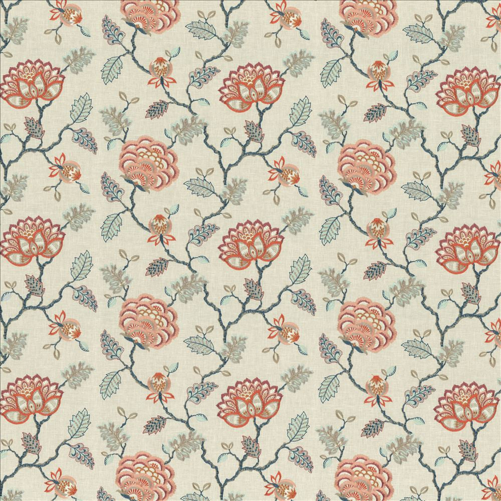 Grand Bouquet Sorbet by Kasmir Fabric 1468 52% Polyester
48% Cotton
 INDIA </p><p>Repeat: Horizontal: 17 inches and Vertical: 12 4/8 inches 51 - Fabric Carolina -