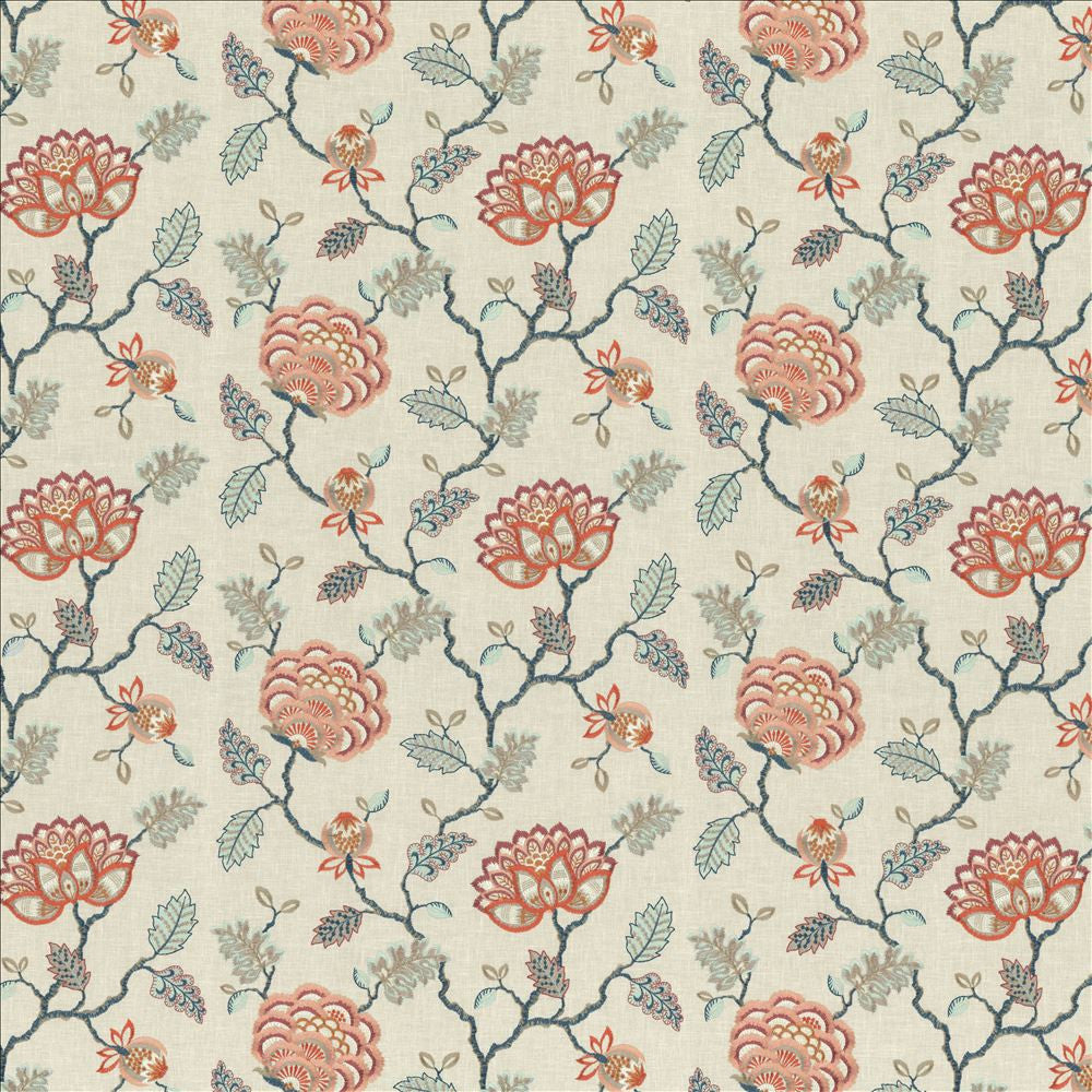 Grand Bouquet Sorbet by Kasmir Fabric 1468 52% Polyester
48% Cotton
 INDIA 12,000 Wyzenbeek Double Rubs </p><p>Repeat: Horizontal: 17 inches and Vertical: 12 4/8 inches 54 - Fabric Carolina -