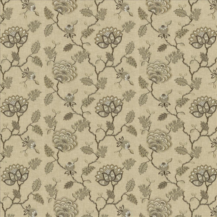 Grand Bouquet Travertine by Kasmir Fabric 1462 52% Polyester
48% Cotton
 INDIA 12,000 Wyzenbeek Double Rubs Horizontal: 17 inches and Vertical: 12 4/8 inches 51 - Fabric Carolina -