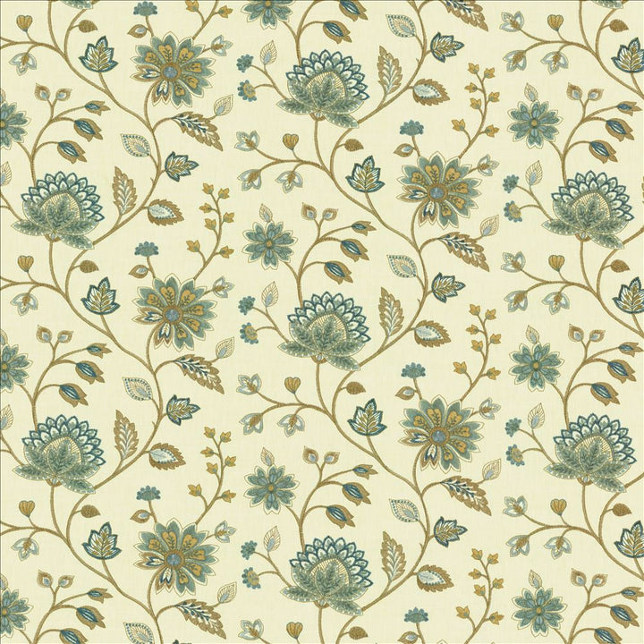 Grand Garden Aquamarine by Kasmir Fabric 5142 58% Cotton
42% Polyester
 INDIA </p><p>Repeat: Horizontal: 26 inches and Vertical: 12 1/8 inches 53 - Fabric Carolina -