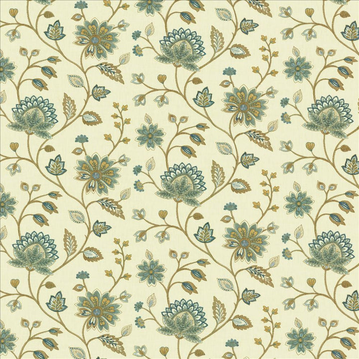 Grand Garden Aquamarine  by Kasmir Fabric See sample 58% Cotton
42% Polyester
 INDIA 30,000 Wyzenbeek Double Rubs </p><p>Repeat: Horizontal: 26 inches and Vertical: 12 1/8 inches 53  - Fabric Carolina -