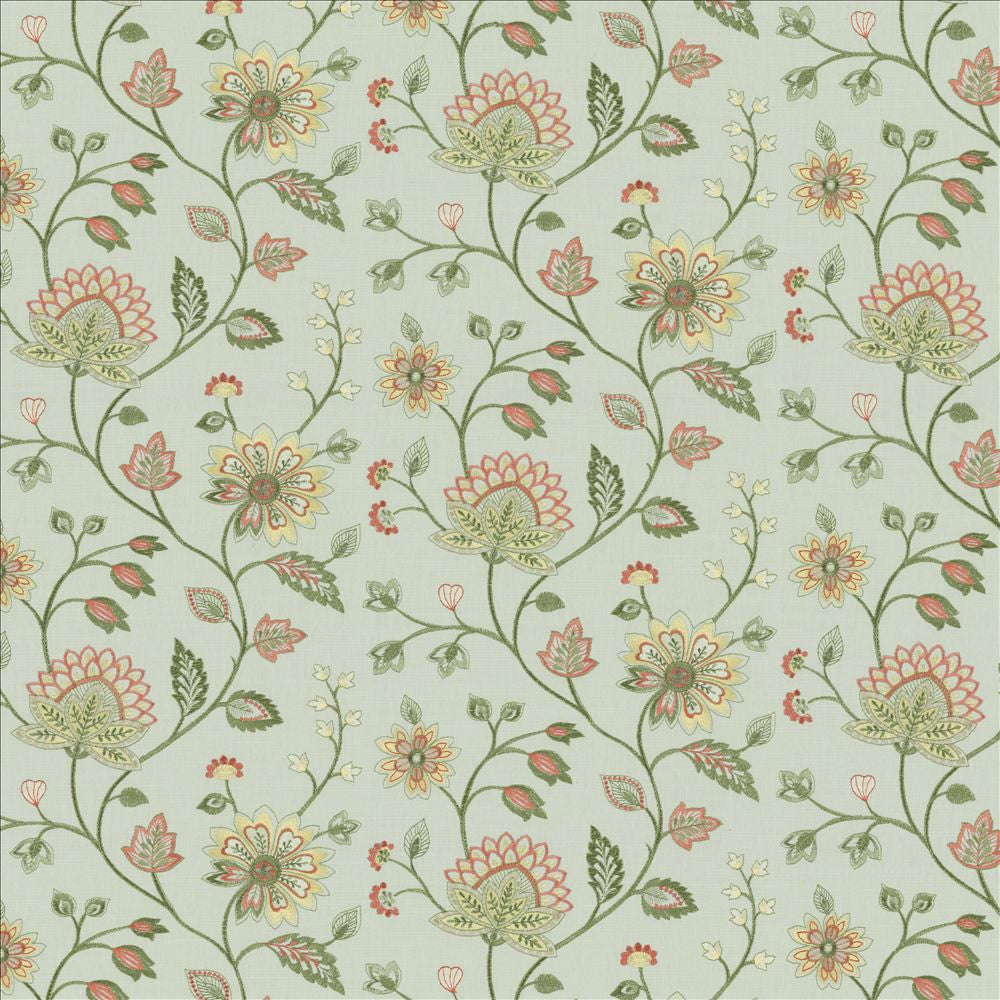 Grand Garden Porcelain by Kasmir Fabric 5142 58% Cotton 42% Polyester INDIA 30,000 Wyzenbeek Double Rubs Horizontal: 26 inches and Vertical: 12 1/8 inches 53 - Fabric Carolina -