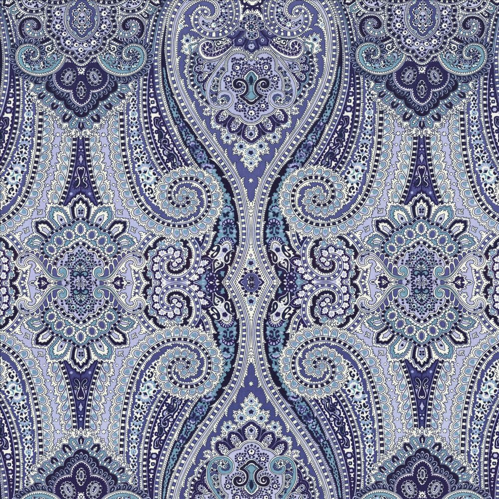 Grand Paisley Delft  by Kasmir Fabric See sample 100% Cotton
 CHINA 51,000 Wyzenbeek Double Rubs </p><p>Repeat: Horizontal: 13 4/8 inches and Vertical: 25 2/8 inches 54  - Fabric Carolina -