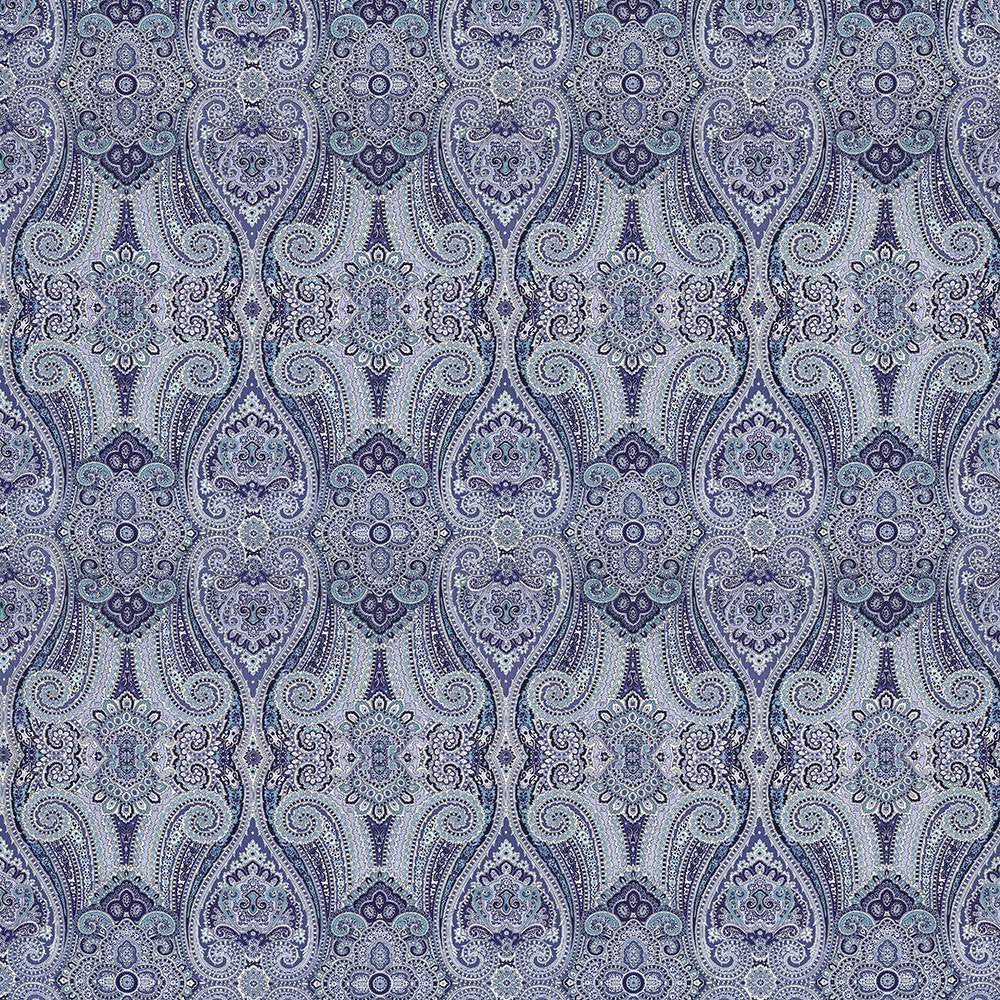 Grand Paisley Delft by Kasmir Fabric 5081 100% Cotton CHINA 51,000 Wyzenbeek Double Rubs H: 13 4/8 inches, V:25 2/8 inches 54 - Fabric Carolina - Kasmir