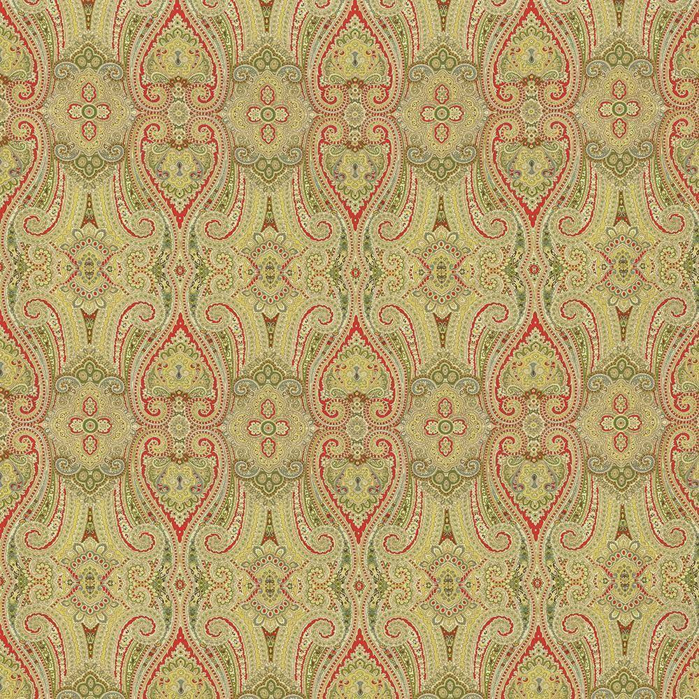 Grand Paisley Honeysuckle by Kasmir Fabric 5079 100% Cotton CHINA 51,000 Wyzenbeek Double Rubs H: 13 4/8 inches, V:25 2/8 inches 54 - Fabric Carolina - Kasmir