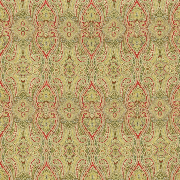 Grand Paisley Honeysuckle by Kasmir Fabric 5079 100% Cotton CHINA 51,000 Wyzenbeek Double Rubs H: 13 4/8 inches, V:25 2/8 inches 54 - Fabric Carolina - Kasmir