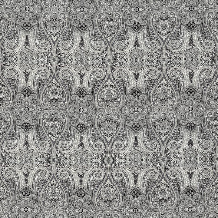 Grand Paisley Licorice by Kasmir Fabric 5078 100% Cotton CHINA 51,000 Wyzenbeek Double Rubs H: 13 4/8 inches, V:25 2/8 inches 54 - Fabric Carolina - Kasmir
