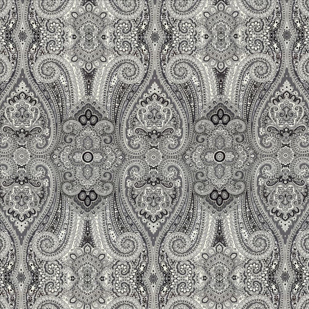 Grand Paisley Licorice  by Kasmir Fabric See sample 100% Cotton
 CHINA 51,000 Wyzenbeek Double Rubs </p><p>Repeat: Horizontal: 13 4/8 inches and Vertical: 25 2/8 inches 54  - Fabric Carolina -