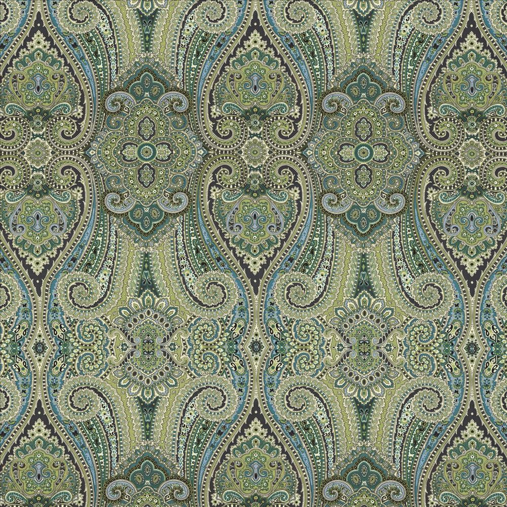 Grand Paisley Peacock by Kasmir Fabric 5082 100% Cotton
 CHINA 51,000 Wyzenbeek Double Rubs </p><p>Repeat: Horizontal: 13 4/8 inches and Vertical: 25 2/8 inches 54 - Fabric Carolina -
