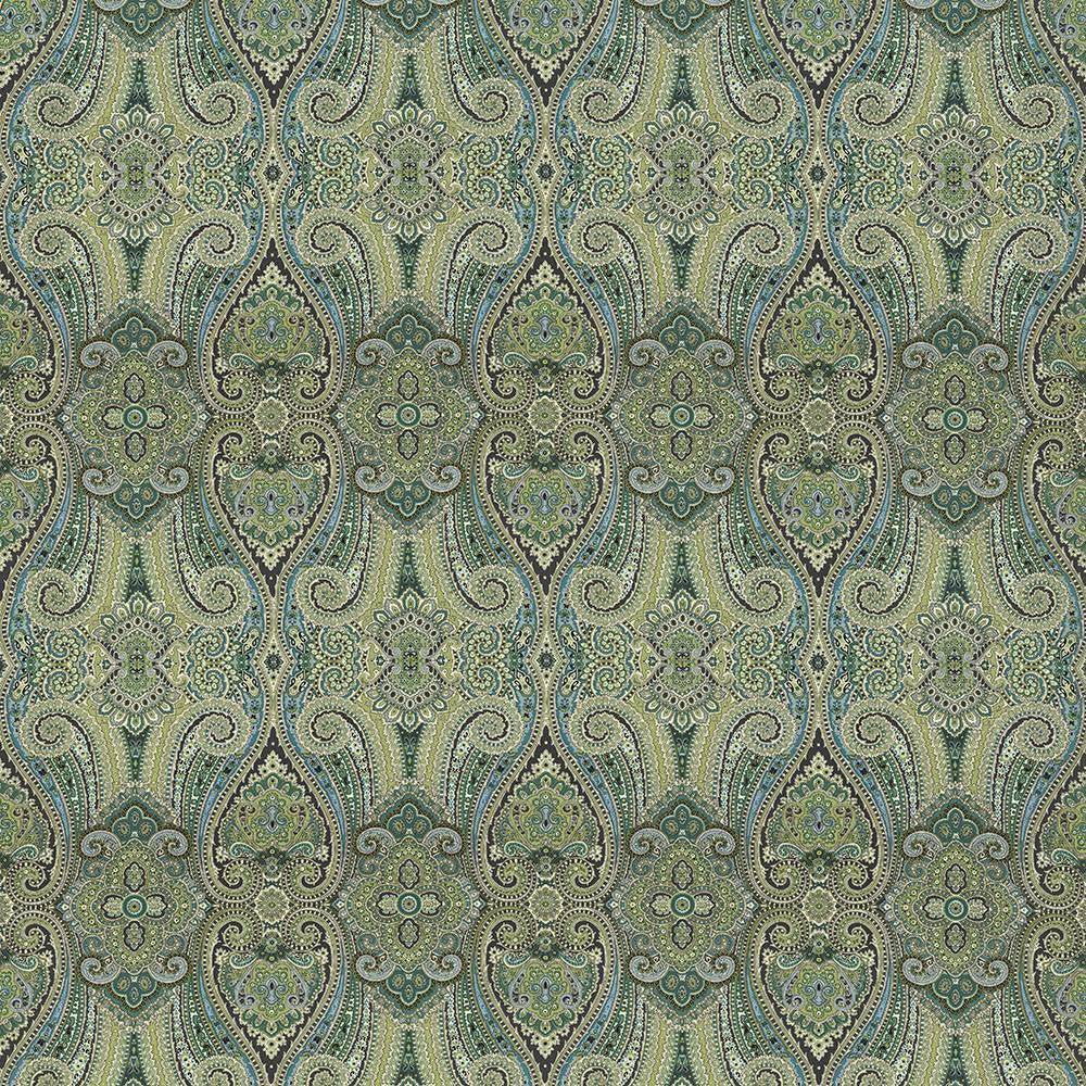 Grand Paisley Peacock by Kasmir Fabric 5082 100% Cotton CHINA 51,000 Wyzenbeek Double Rubs H: 13 4/8 inches, V:25 2/8 inches 54 - Fabric Carolina - Kasmir