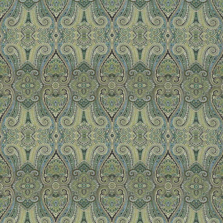 Grand Paisley Peacock by Kasmir Fabric 5082 100% Cotton CHINA 51,000 Wyzenbeek Double Rubs H: 13 4/8 inches, V:25 2/8 inches 54 - Fabric Carolina - Kasmir