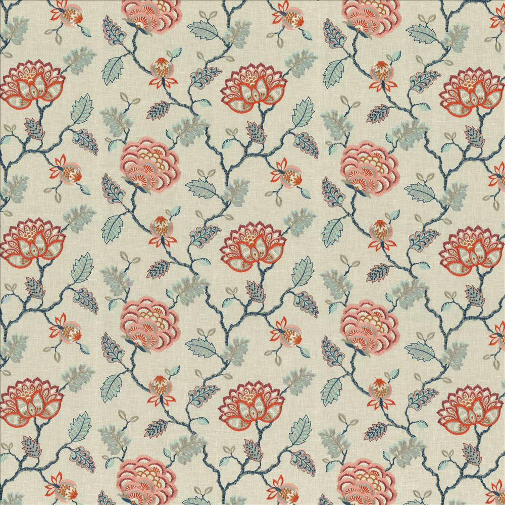 Grand Bouquet Sorbet by Kasmir Fabric 1468 52% Polyester
48% Cotton
 INDIA </p><p>Repeat: Horizontal: 17 inches and Vertical: 12 4/8 inches 51 - Fabric Carolina -