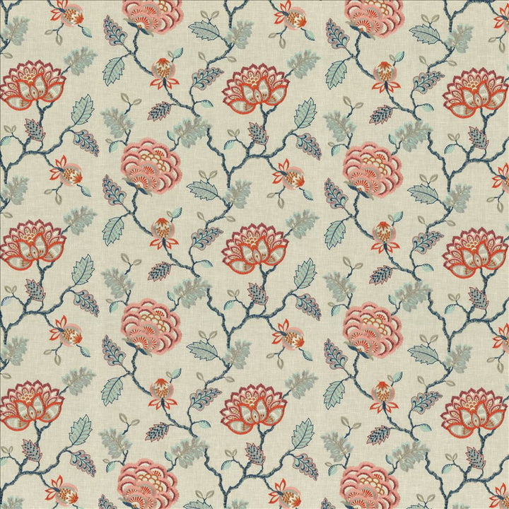 Grand Bouquet Sorbet by Kasmir Fabric 1468 52% Polyester
48% Cotton
 INDIA </p><p>Repeat: Horizontal: 17 inches and Vertical: 12 4/8 inches 51 - Fabric Carolina -
