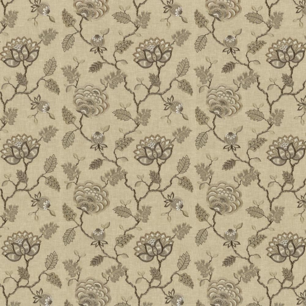 Grand Bouquet Travertine by Kasmir Fabric 1462 52% Polyester
48% Cotton
 INDIA </p><p>Repeat: Horizontal: 17 inches and Vertical: 12 4/8 inches 51 - Fabric Carolina -
