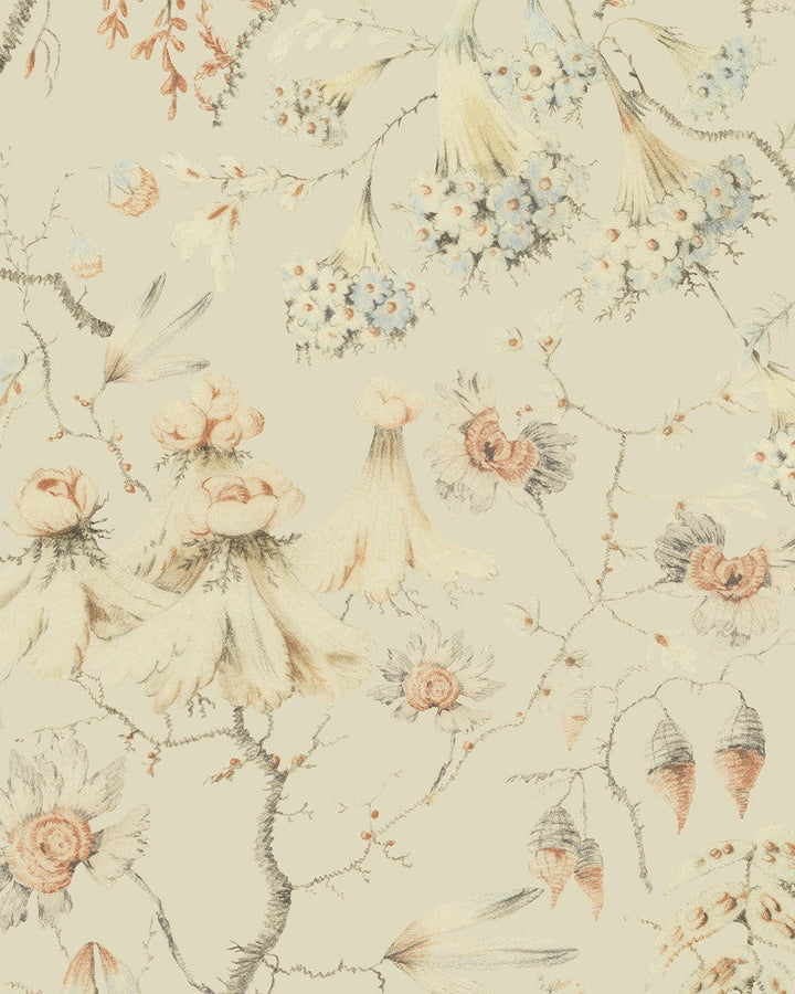Grandma'S Tapestry Bluewash Wallpaper by Mind the Gap Designer Wallpaper TRANSYLVANIAN ROOTS Satin Matte Made in Europe Paste the wall 1 roll x 20.5 x 10.9 yards - Swanky Fabrics -