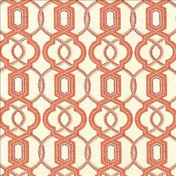 Grandover Coral by Kasmir Fabric 5106 100% Cotton USA 15,000 Wyzenbeek Double Rubs H: 9 inches, V: 13 4/8 inches 54 - Fabric Carolina - Kasmir