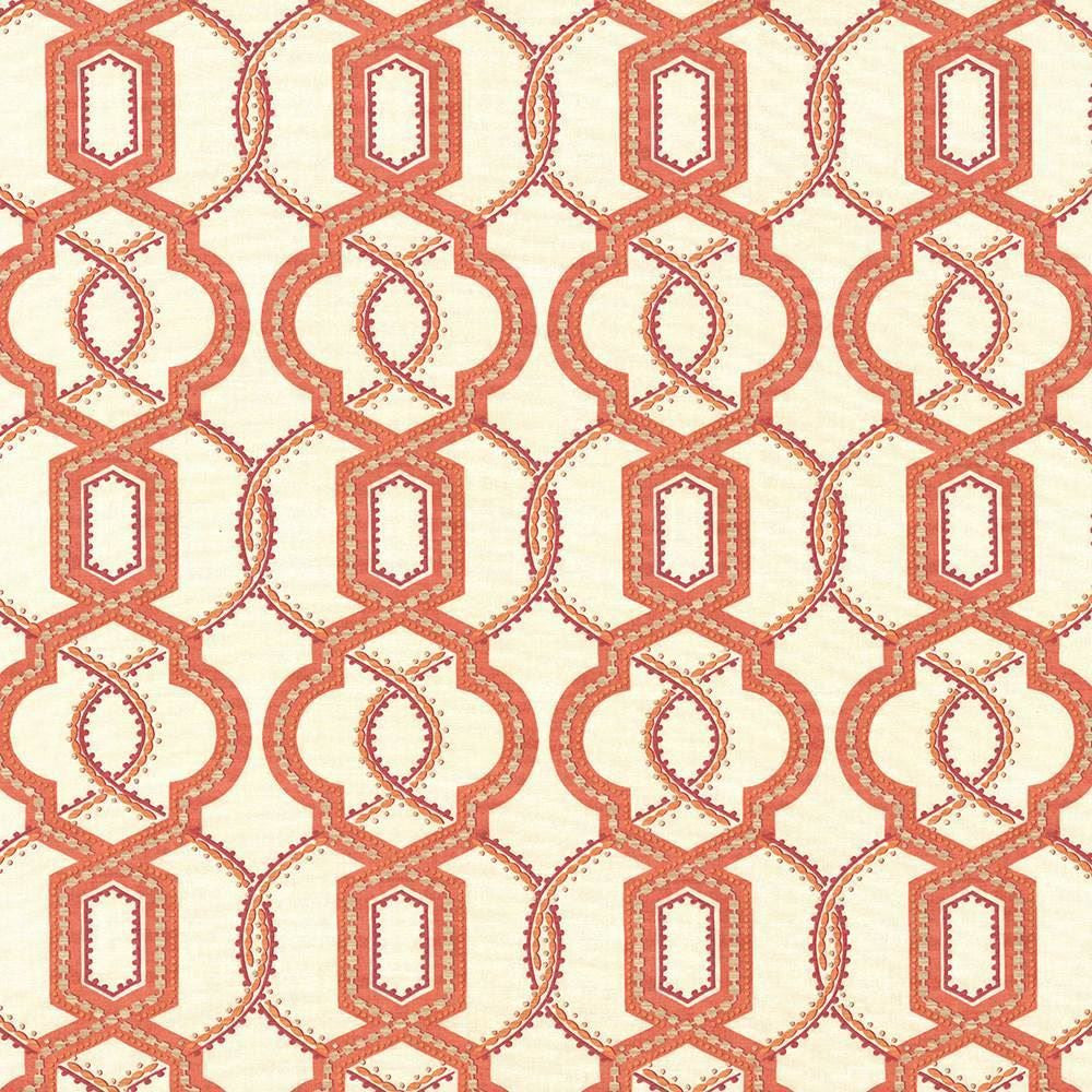 Grandover Coral  by Kasmir Fabric See sample 100% Cotton
 USA 15,000 Wyzenbeek Double Rubs </p><p>Repeat: Horizontal: 9 inches and Vertical: 13 4/8 inches 54  - Fabric Carolina -