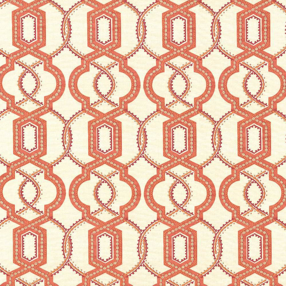 Grandover Coral by Kasmir Fabric 5106 100% Cotton
 USA </p><p>Repeat: Horizontal: 9 inches and Vertical: 13 4/8 inches 54 - Fabric Carolina -